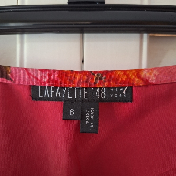 Lafayette 148 New York Magenta Mermaid Floral Skirt - Picture 5 of 7